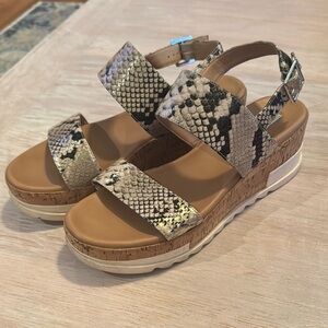 Snakeskin Platform Sandals